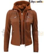 Women's Brown Biker Leather Jacket