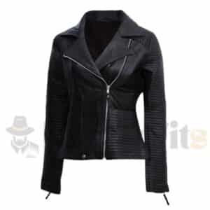 Women's Black Leather Biker Jacket