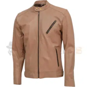 Men Brown Leather Biker Jacket