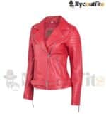 Women Leather Motorcycle Jacket