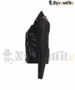 black women leather jacket