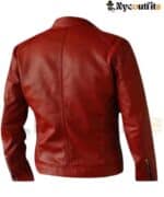 Red Mens Biker Leather Jacket