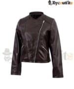 Classic Women's Brown Leather Jacket