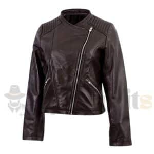 Classic Women's Brown Leather Jacket