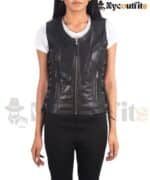 Women Biker Leather Vest