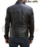 Men Black Leather Shirt Classic Design