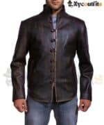 Drakeshire Brown Leather Jacket For Men