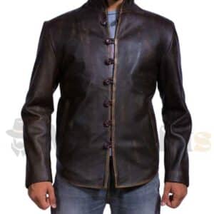 Drakeshire Brown Leather Jacket For Men