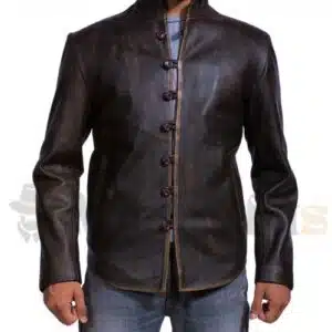 Drakeshire Brown Leather Jacket For Men