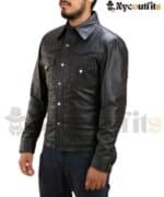 Black Leather Classic Shirt