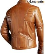 Brown Leather Biker Jacket for Men