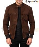 Men's Sven Mocha Suede Bomber Jackets