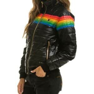 Rainbow Women Puffer Jacket