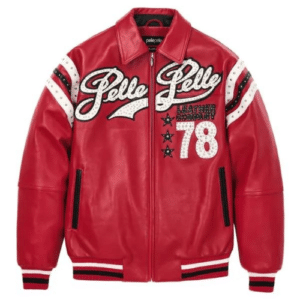 Pelle Pelle Encrusted Varsity Leather Jacket Luxury Fashion