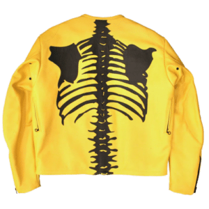 Skeleton Print Punisher Leather Jacket