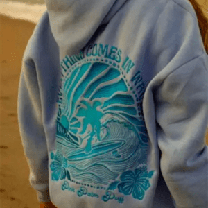 Pink Palm Oversized Puff Hoodie