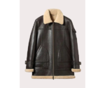 Brown Sheepskin Shearling Long Jacket