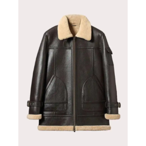 Brown Sheepskin Shearling Long Jacket