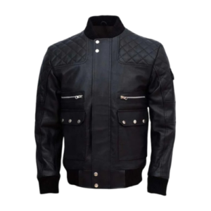 Classic Black Bomber Genuine Leather Jacket