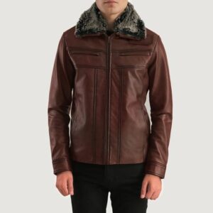 Evan Hart Fur Brown Leather Jacket