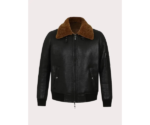 Jack B3 Aviator Black Bomber Shearling Jacket