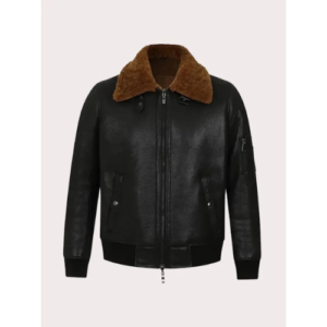 Jack B3 Aviator Black Bomber Shearling Jacket