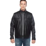 Jesse Wood Men Real Leather Jacket