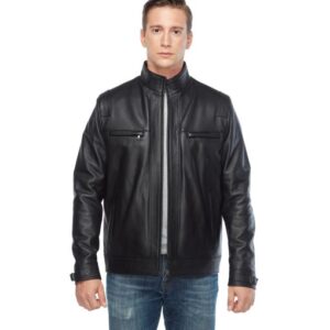 Jesse Wood Men Real Leather Jacket