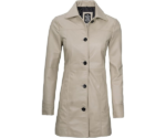 Kandis Women Beige Real Leather Car Coat