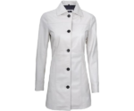 Kandis Women Off White Genuine Leather Car Coat Kandis Women Off White Genuine Leather Car Coat