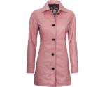 Kandis Women Pink Genuine Leather Car Coat