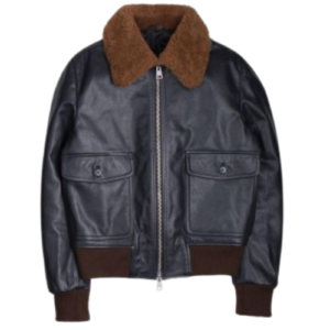 Men Aviator Shearling Genuine Leather Bomber Jacket