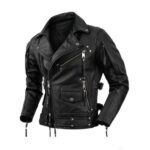 Men Cowhide Leather Motorcycle Jacket