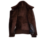 Men’s B3 Distressed Brown Shearling Leather Jacket for Winter