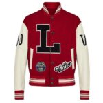 Pop Smoke Louis Vuitton Dreaming Red Varsity Jacket