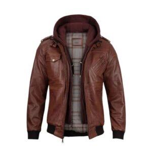 Vintage Brown Genuine Bomber Leather Jacket