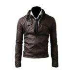 Vintage Slim Dark Brown Genuine Leather Jacket