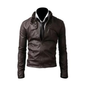 Vintage Slim Dark Brown Genuine Leather Jacket