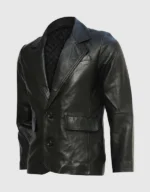 Mens Black Genuine Leather Coat