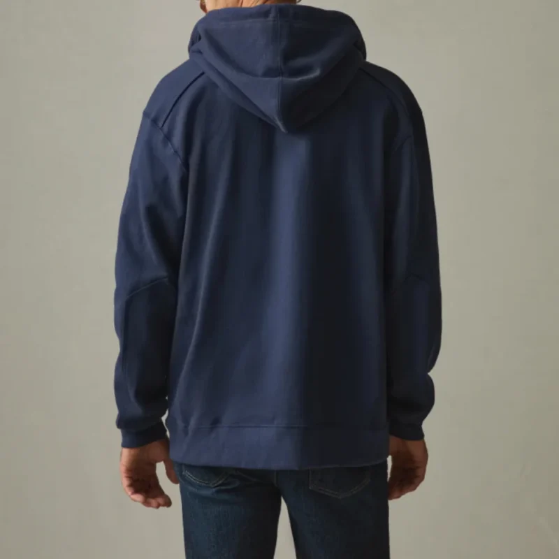Comfortable Men's Full-Zip Blue Hoodie
