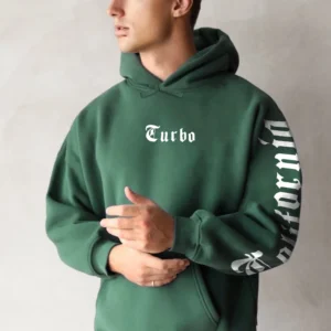 Nycoutfits - Leather Jackets for Men & Women 35 Turbo X California Iconic Lettering Pullover Hoodie