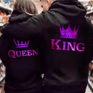 Nycoutfits - Leather Jackets for Men & Women 25 Matching Couple Hoodies - King & Queen Starry Sky Tracksuits