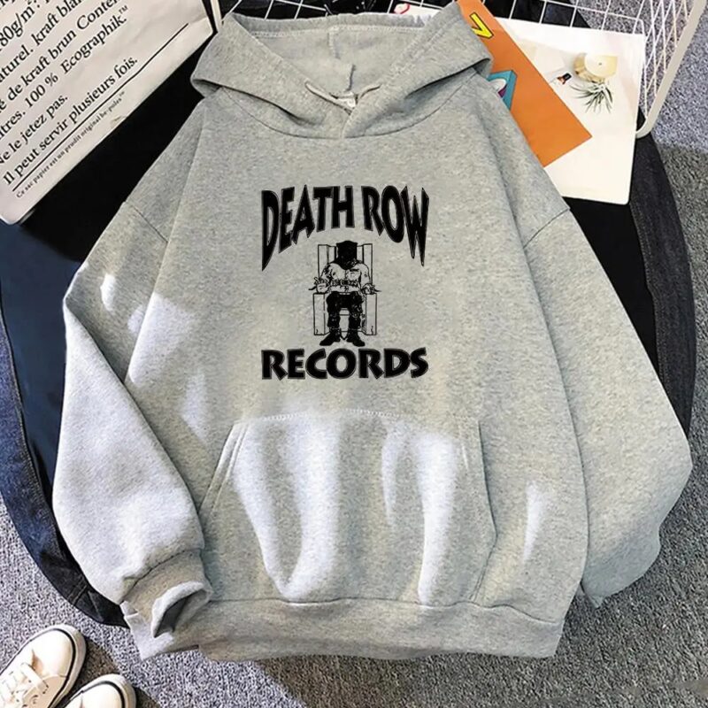 Death Row Records Hoodie - Premium Men's Hip-Hop Style Hoodie for Autumn and Winter, Casual Outerwear and Sportswear with Aesthetic Patterns"