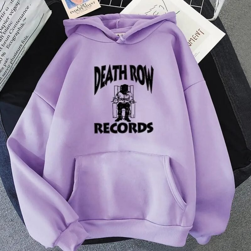 Death Row Records Hoodie - Premium Men's Hip-Hop Style Hoodie for Autumn and Winter, Casual Outerwear and Sportswear with Aesthetic Patterns"