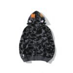 Shark Camouflage Hoodie, 100% Cotton, Embroidered Zipper Hoodie